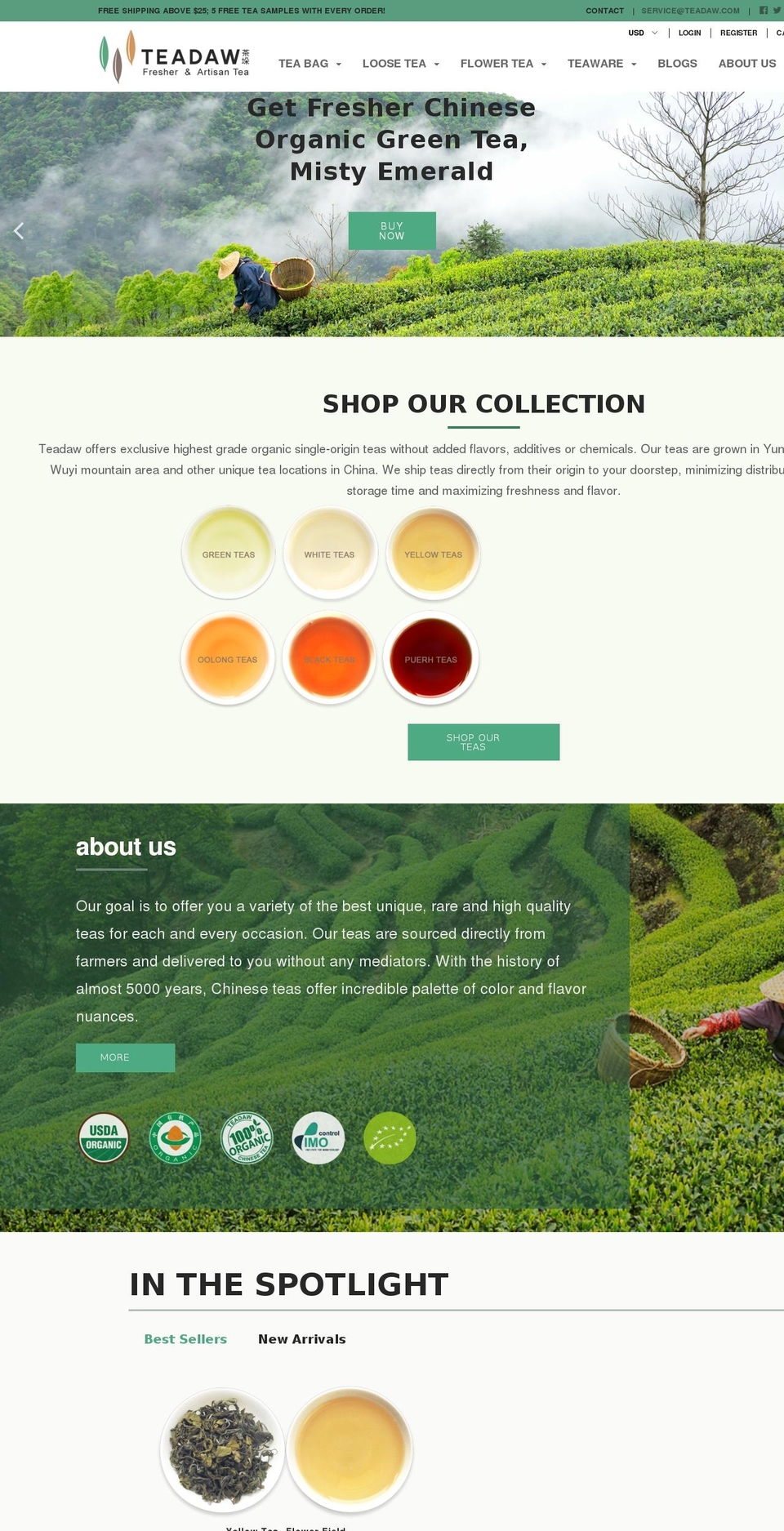 teadaw.com shopify website screenshot