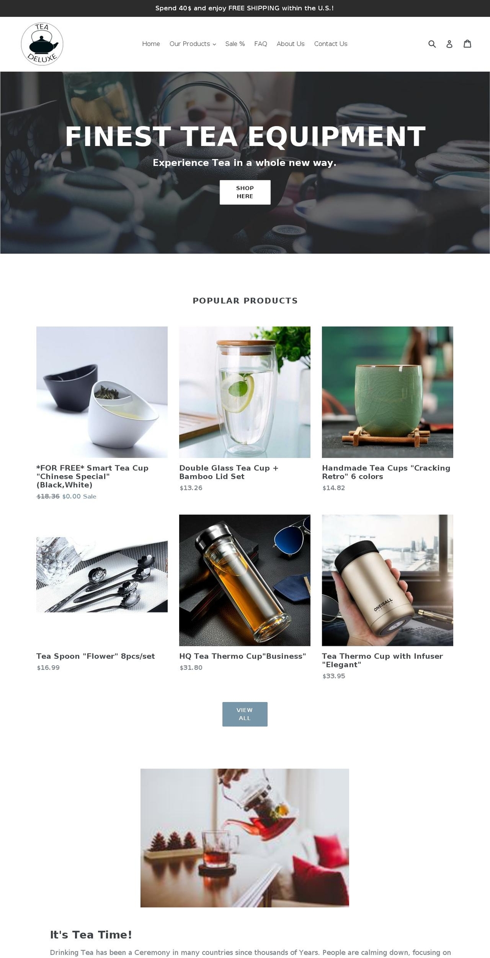 teadeluxe.com — Shopify storefront screenshot