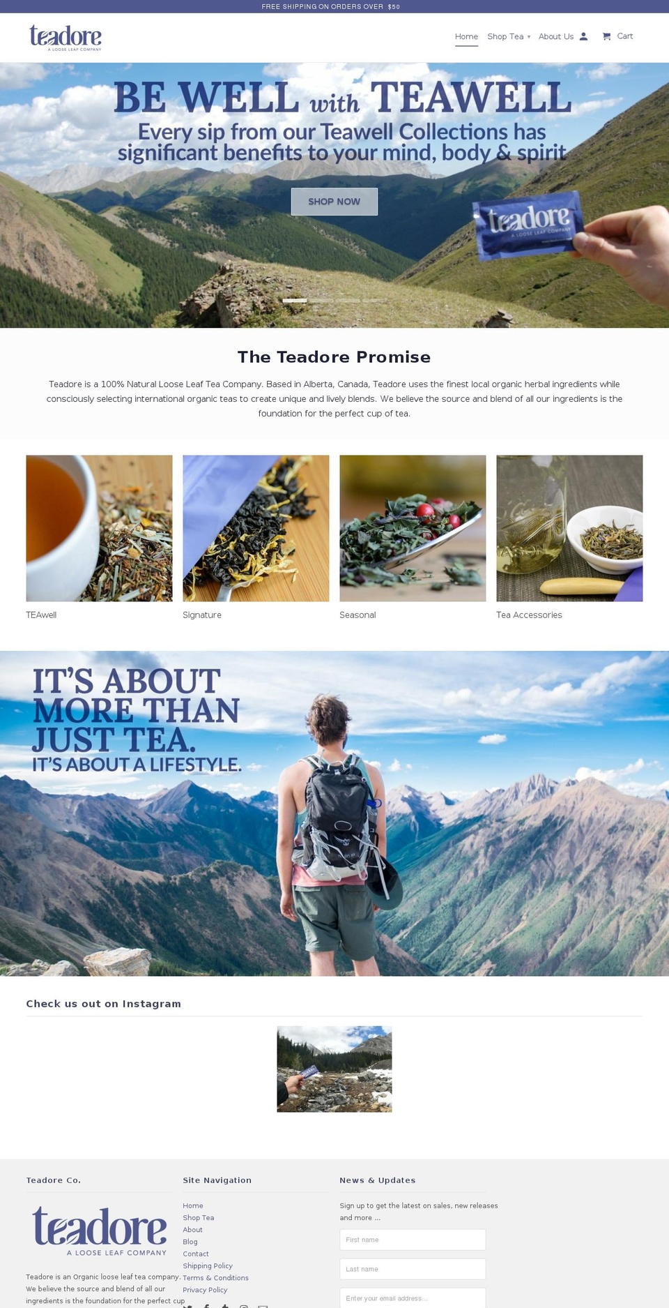 teadoreco.com shopify website screenshot