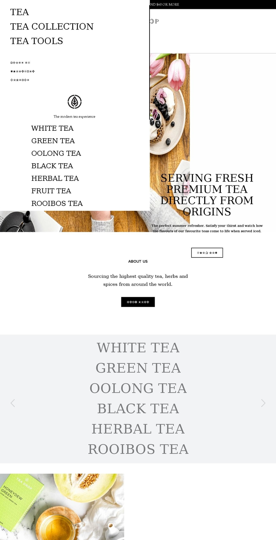 Dev Theme Shopify theme site example teadrop.com