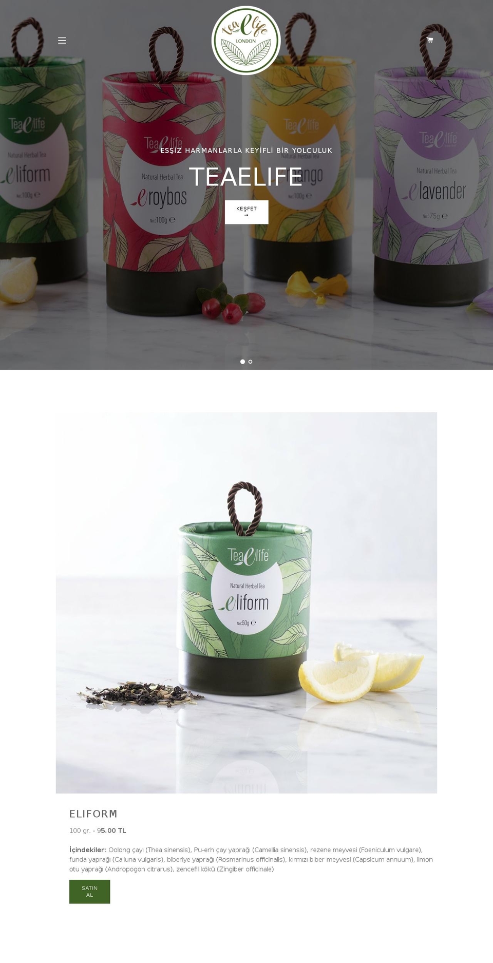 teaelife.com — Shopify storefront screenshot