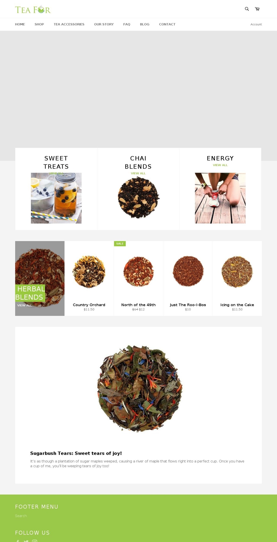 teafor.store shopify website screenshot