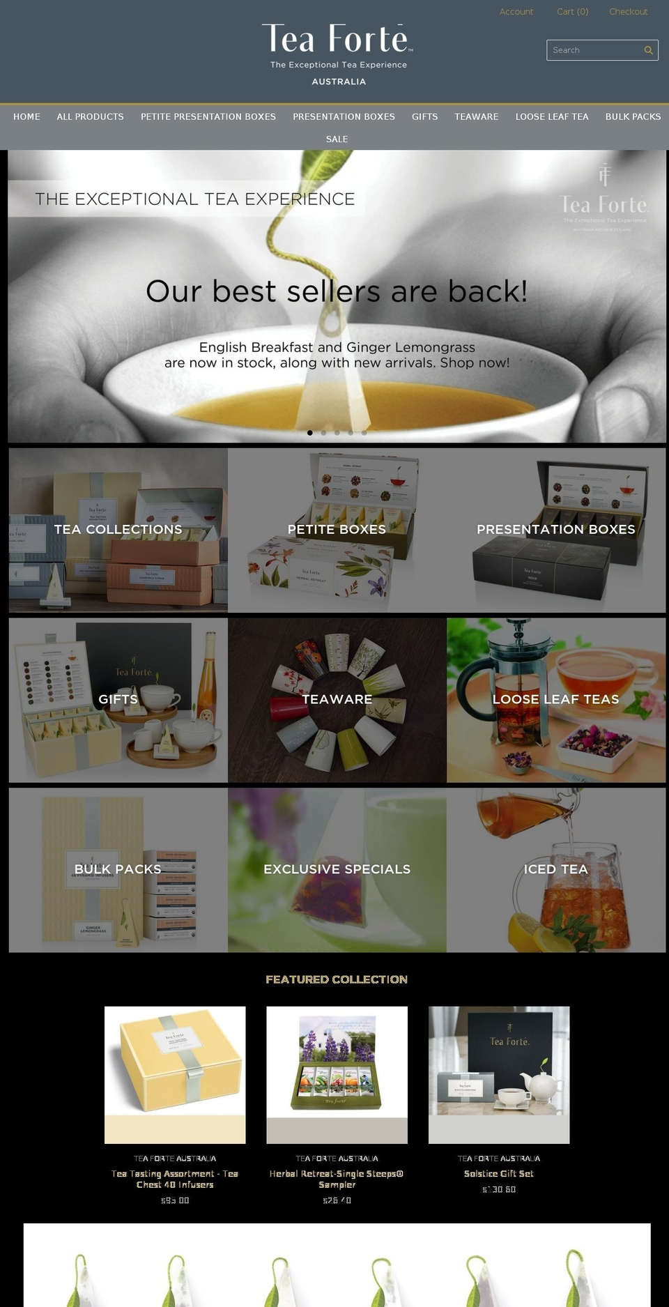 teaforte.co.nz shopify website screenshot