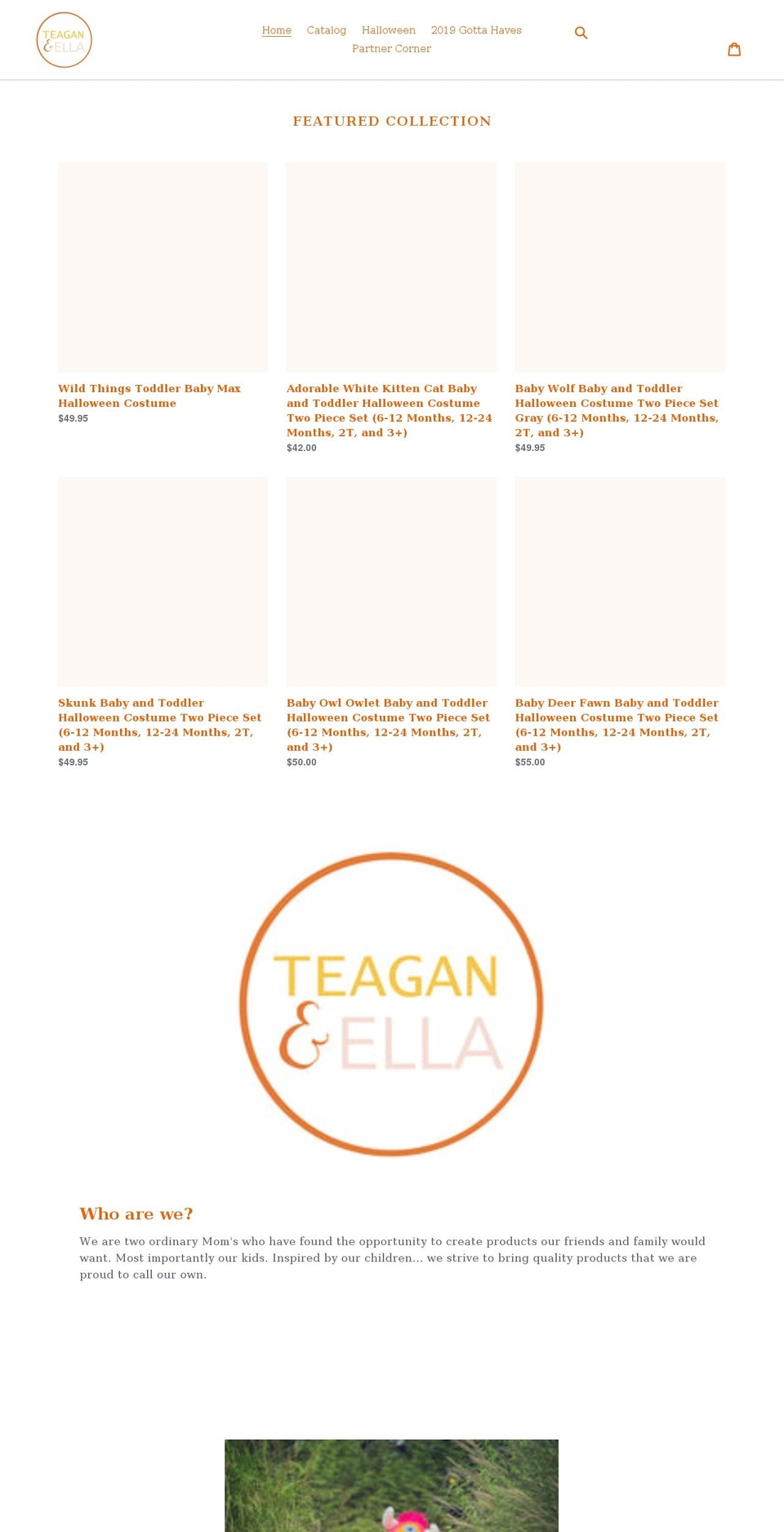 teaganandella.com shopify website screenshot