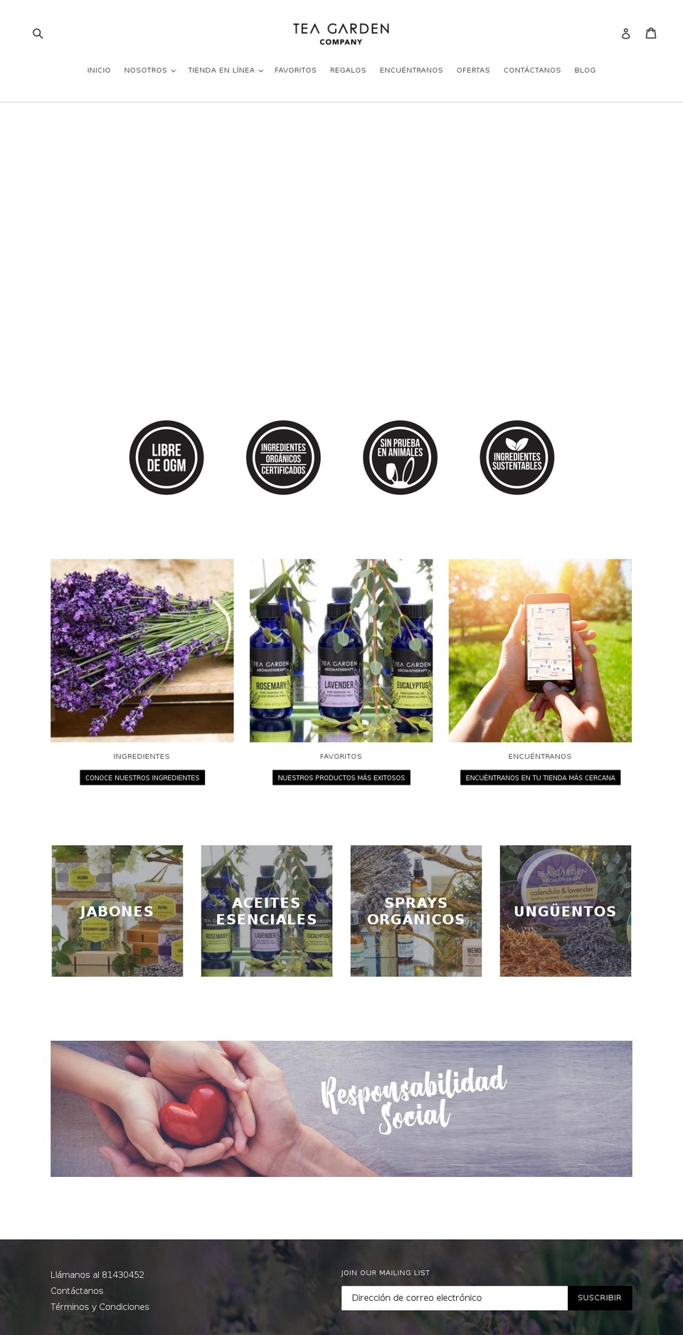 teagardencompany.com — Shopify storefront screenshot