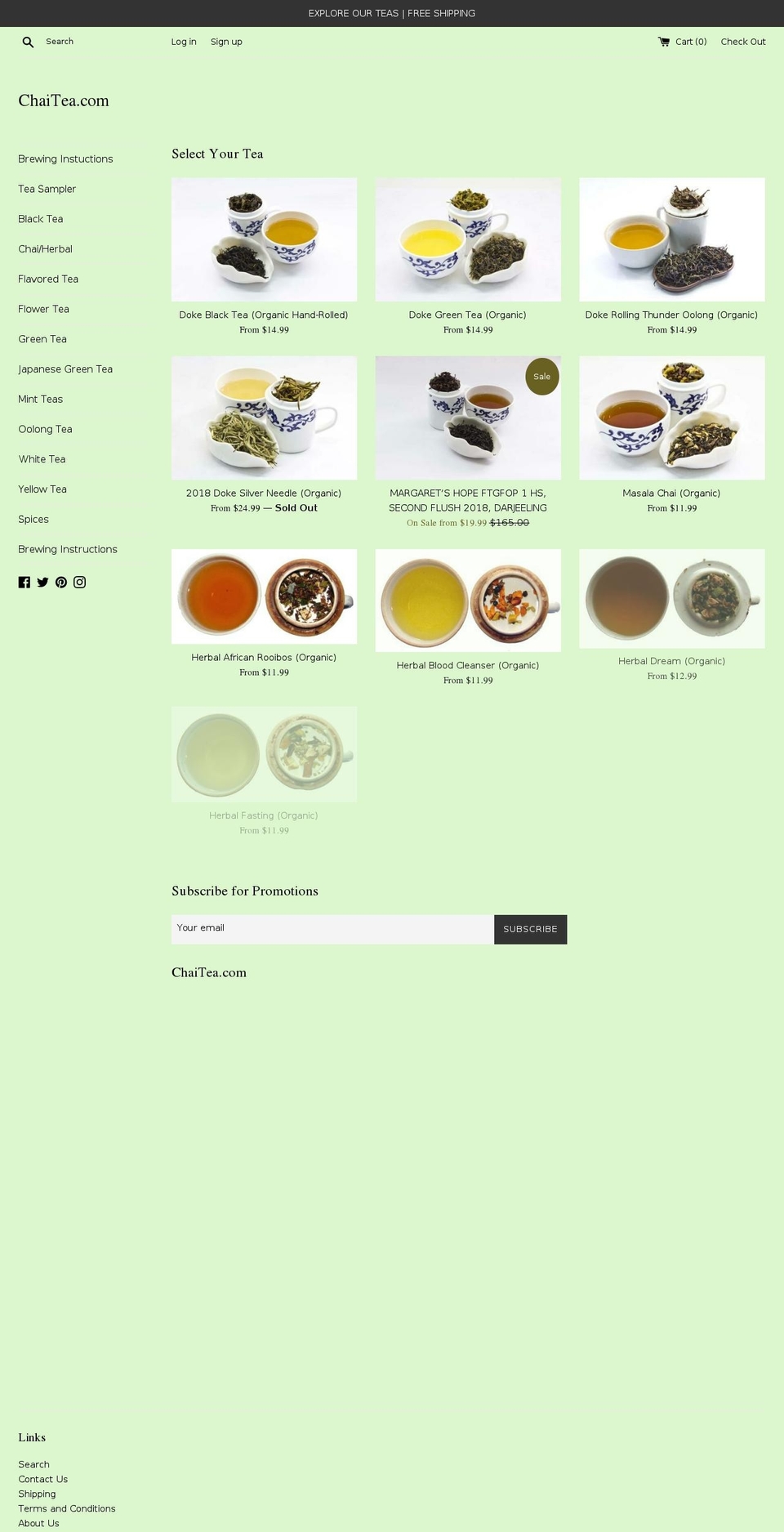 teagardens.com — Shopify storefront screenshot