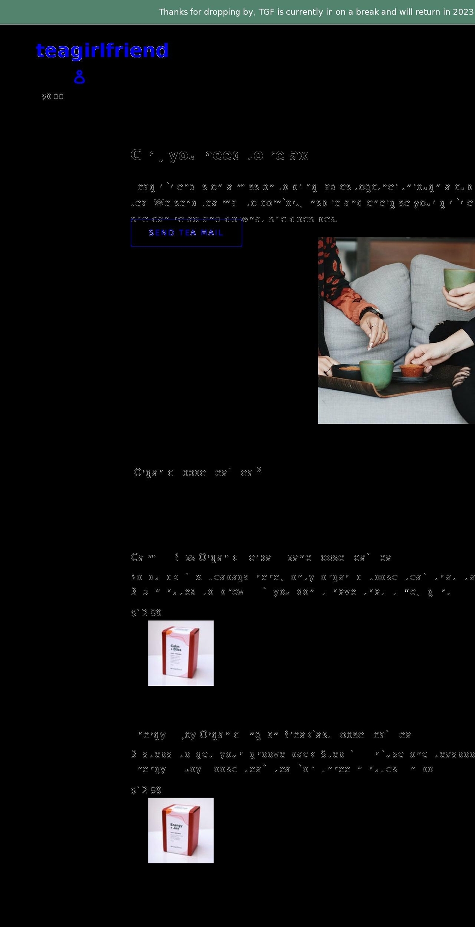 teagirlfriend.com shopify website screenshot