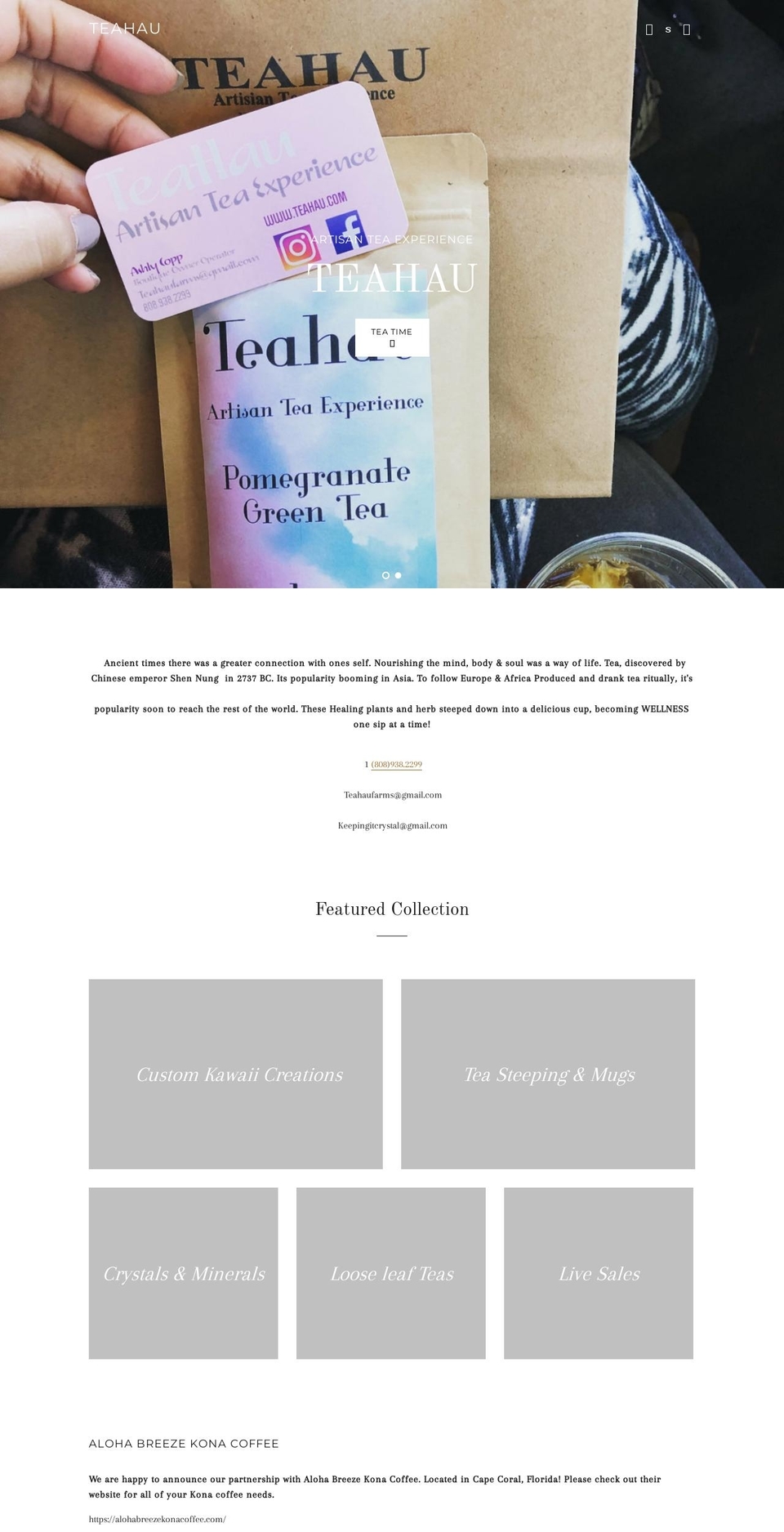 teahau.com — Shopify storefront screenshot