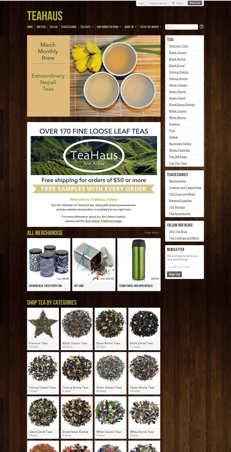 Radiance Shopify theme site example teahaus.com