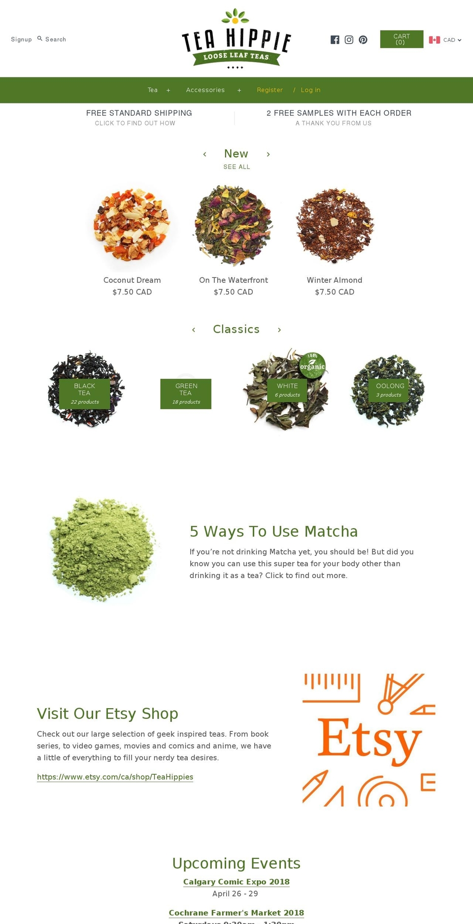 teahippie.com shopify website screenshot