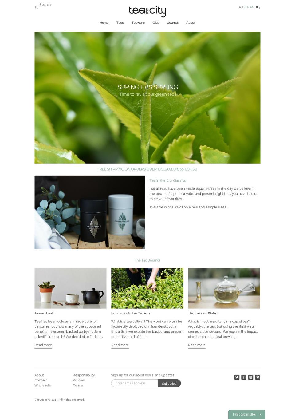 teainthecity.com shopify website screenshot