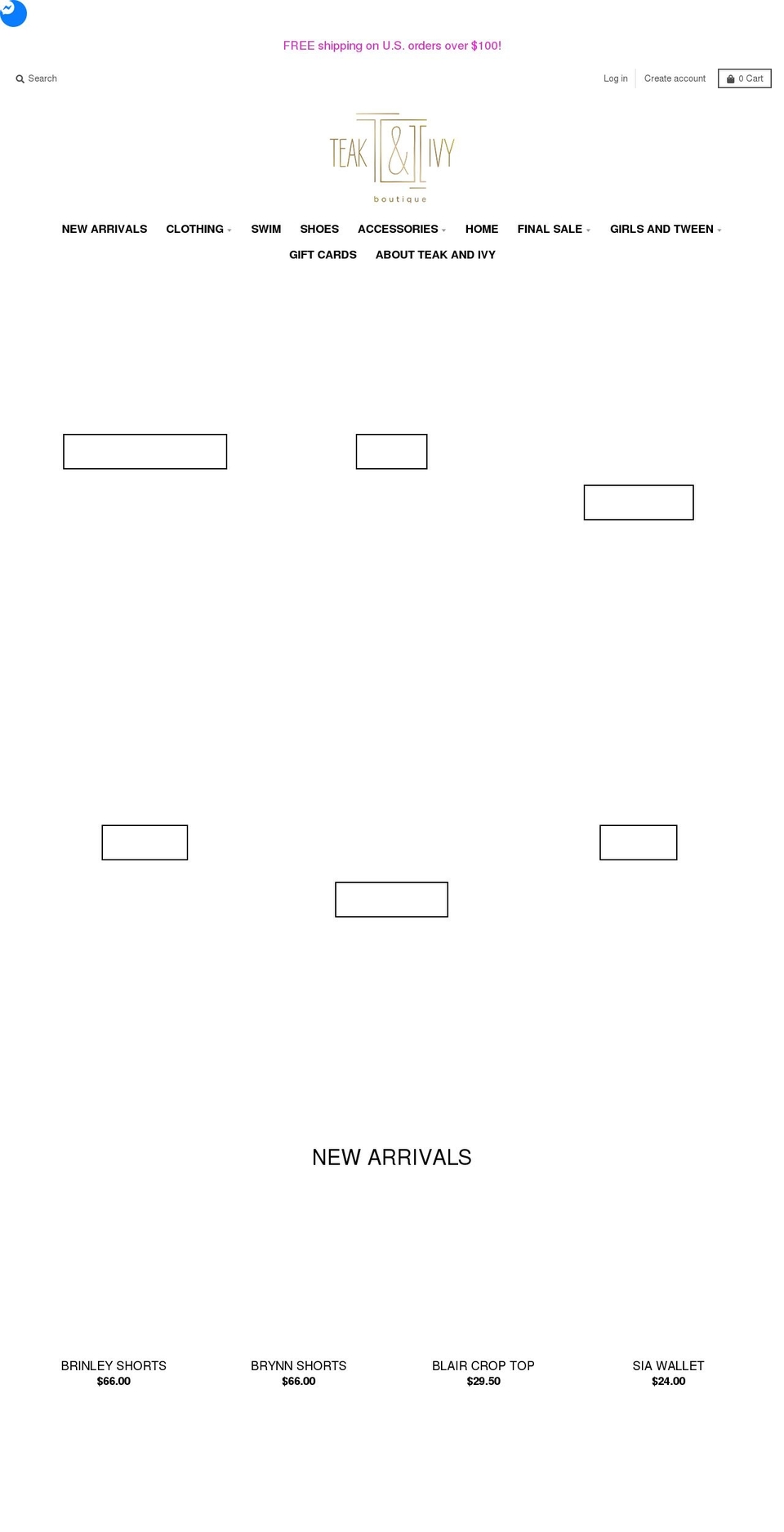 teakandivy.com shopify website screenshot