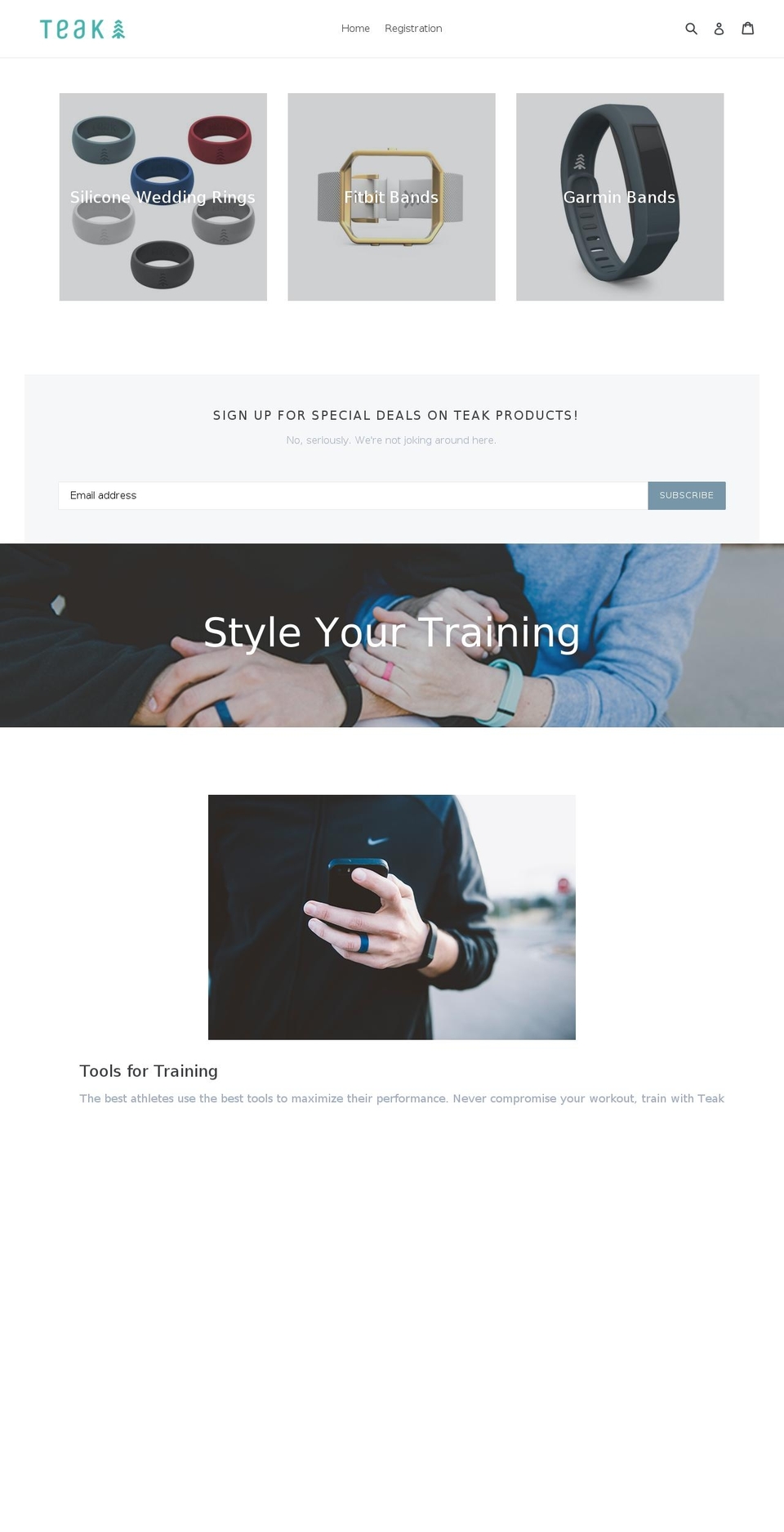 teakgear.com — Shopify storefront screenshot
