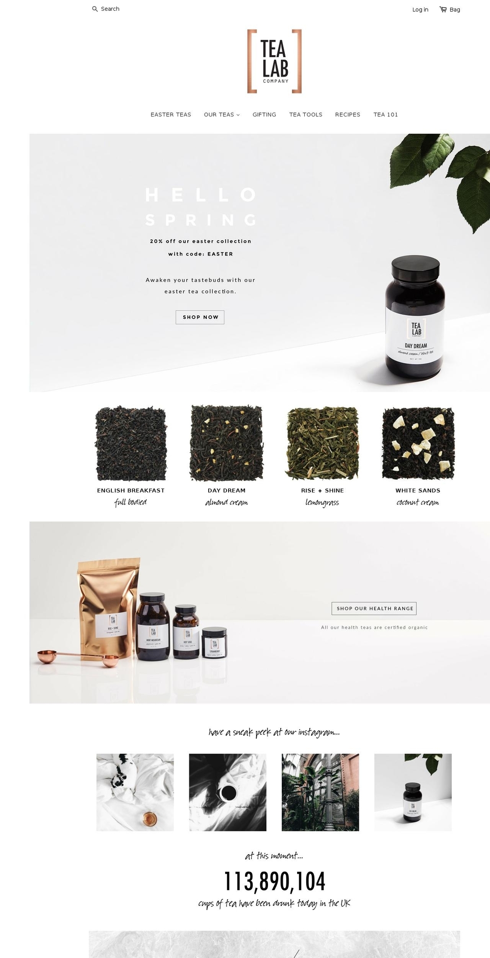 tealabcompany.com shopify website screenshot