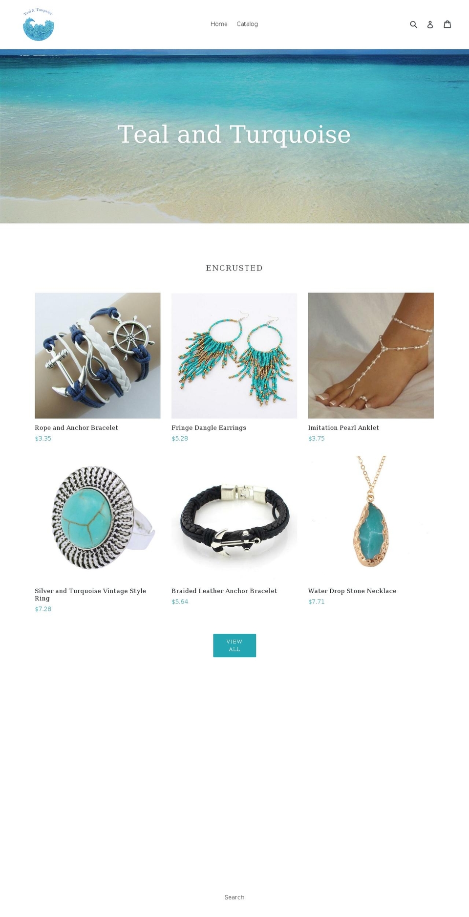 tealandturquoise.com — Shopify storefront screenshot