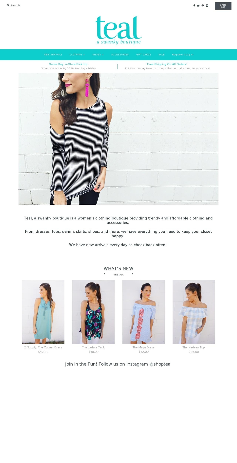 tealaswankyboutique.com shopify website screenshot
