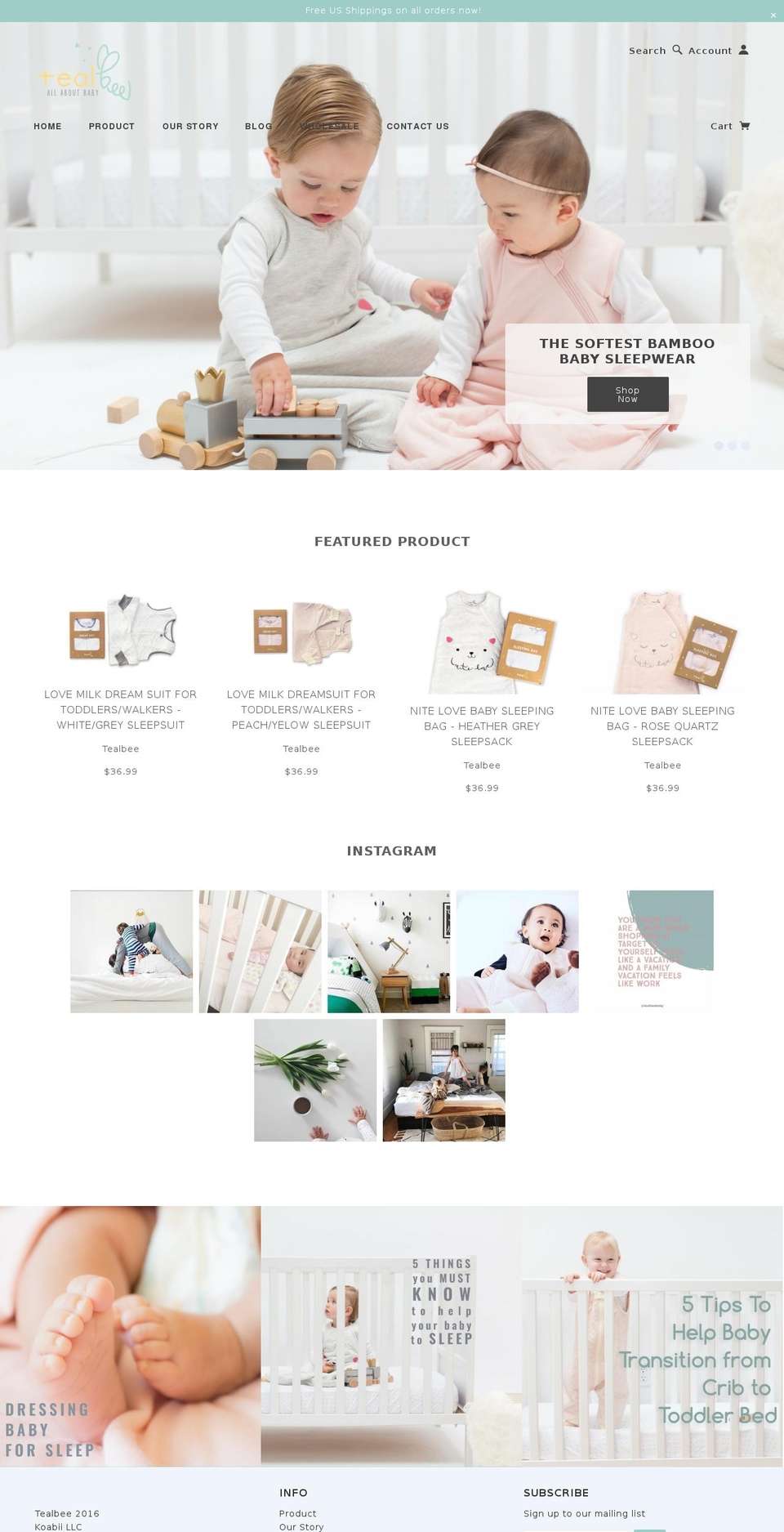 tealbee.com shopify website screenshot