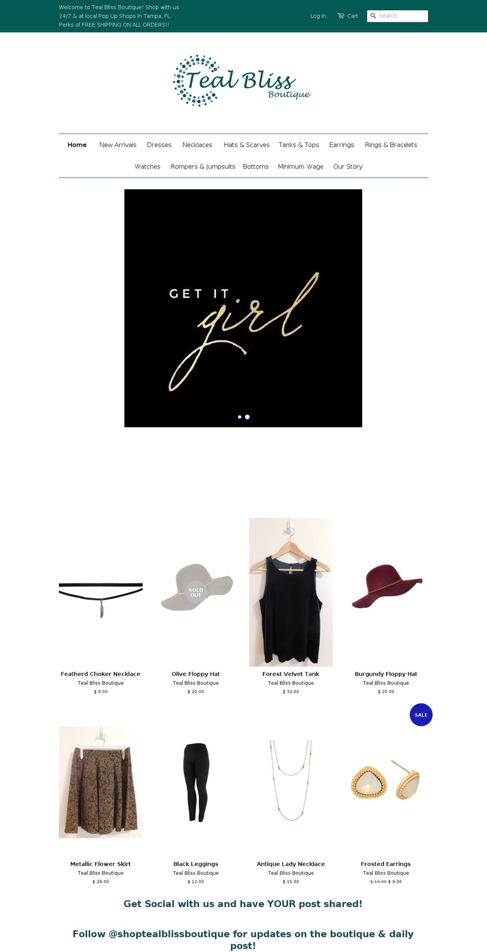 tealblissboutique.com shopify website screenshot