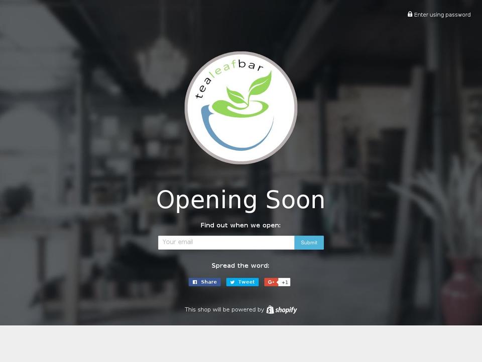 tealeafbar.com shopify website screenshot