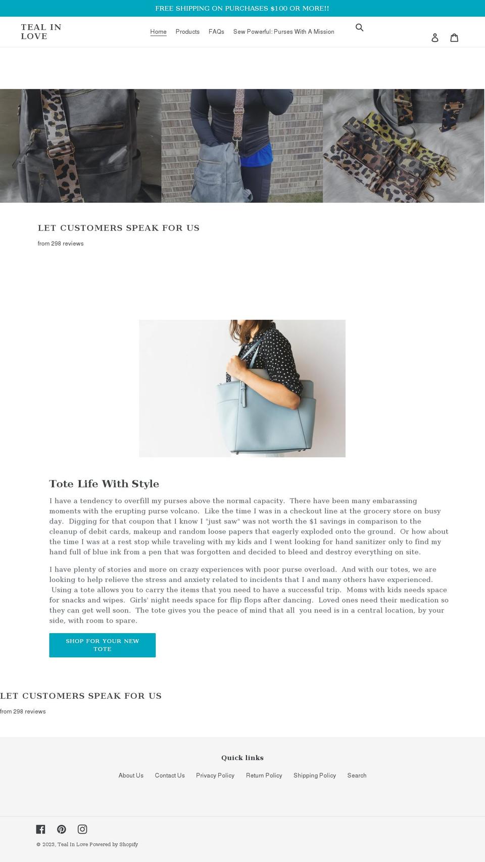 tealinlove.com shopify website screenshot
