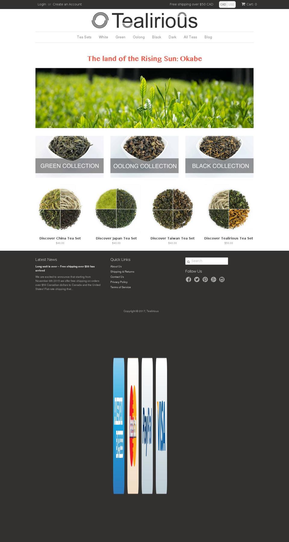 tealirious.com shopify website screenshot