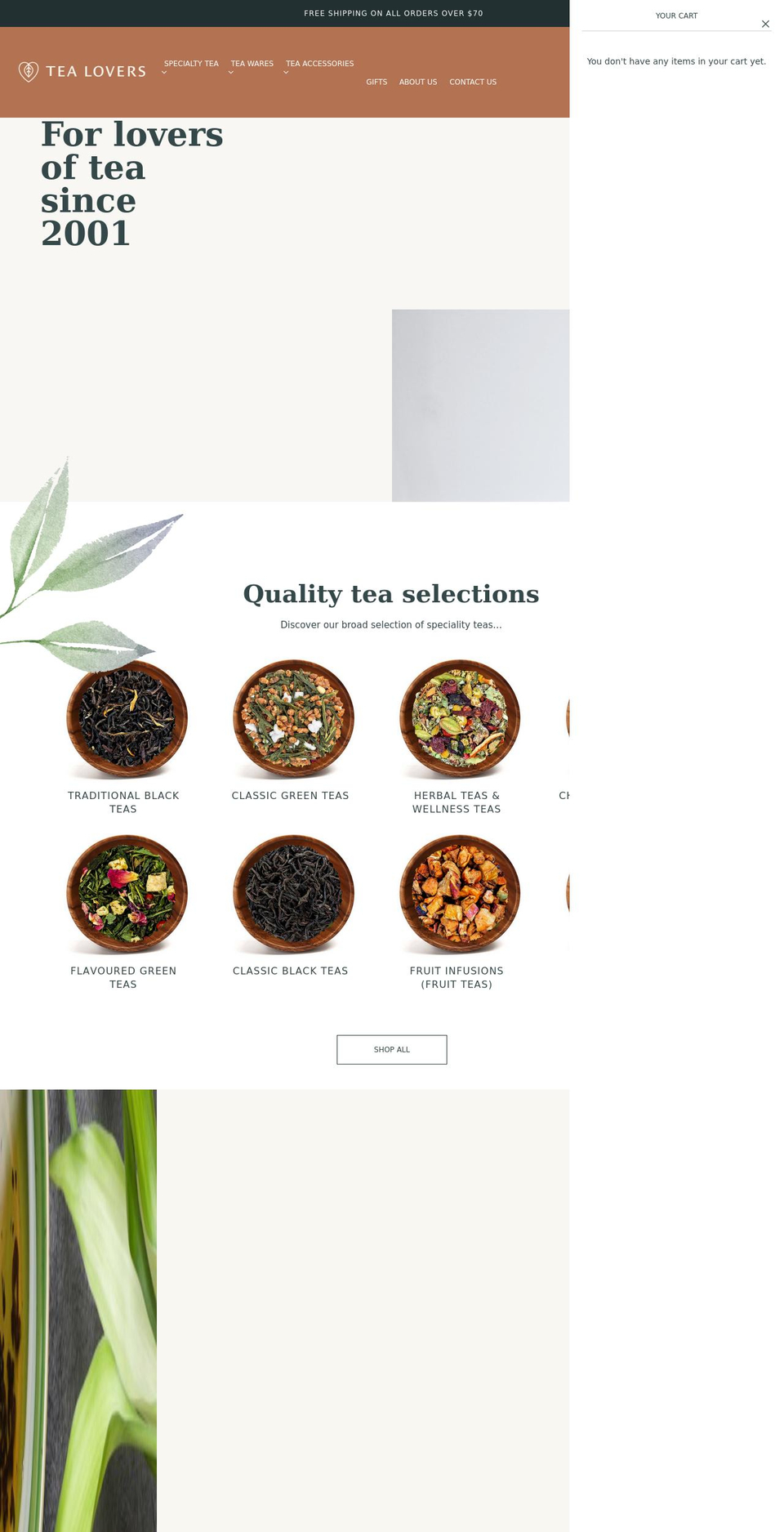 tealovers.com.au shopify website screenshot