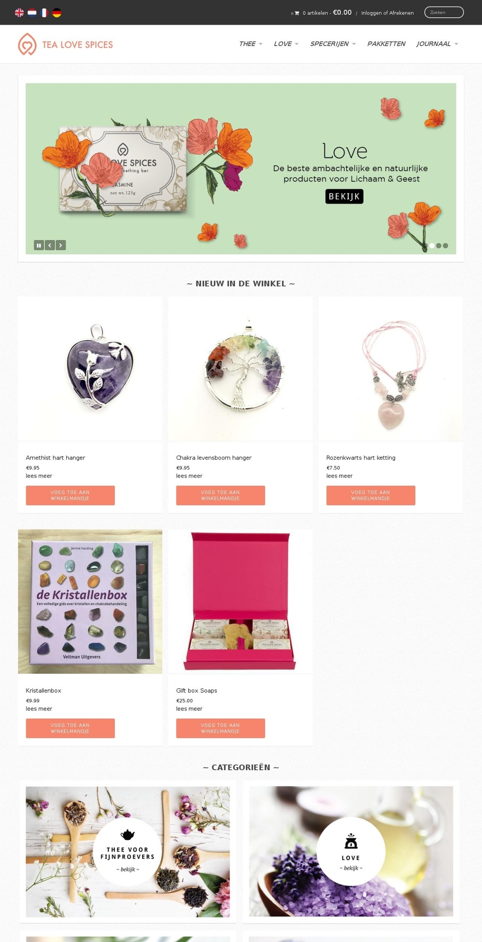 tealovespices.com — Shopify storefront screenshot