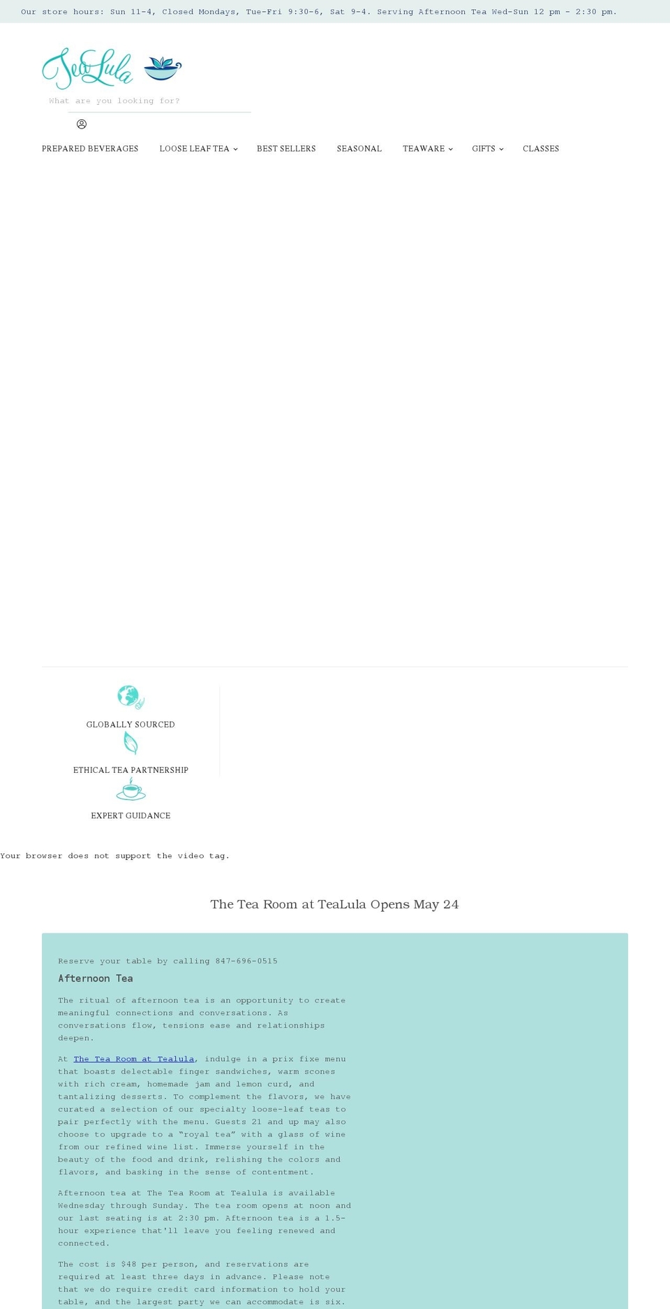 tealulatea.com — Shopify storefront screenshot