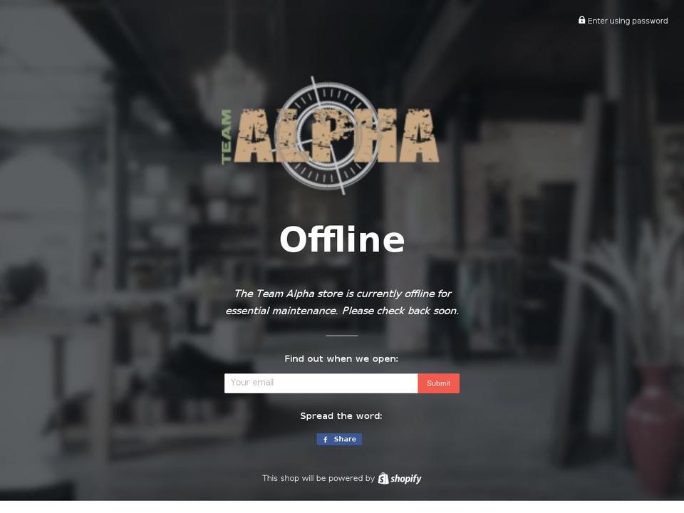 team-alpha.ie shopify website screenshot