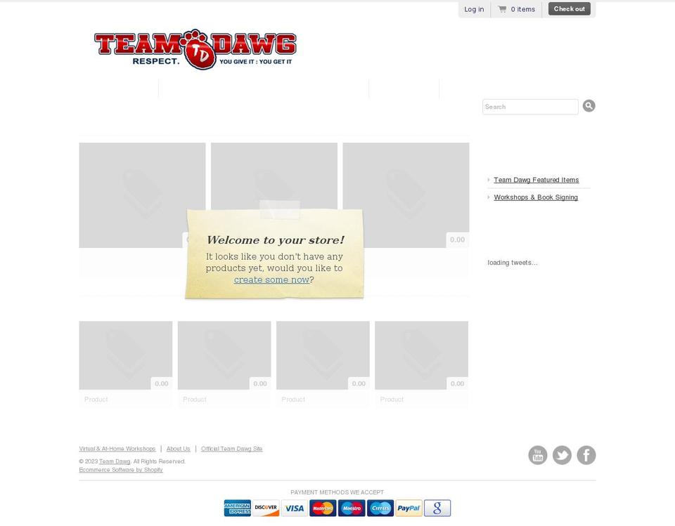 team-dawg.myshopify.com shopify website screenshot