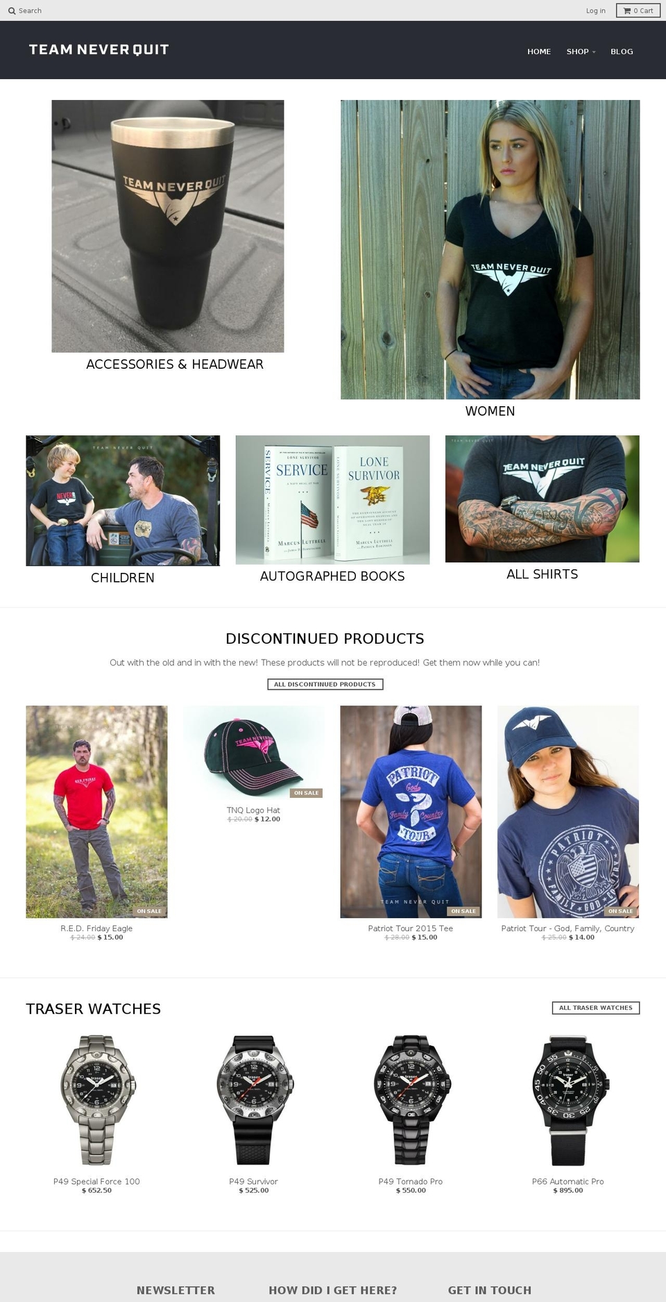 team-never-quit.myshopify.com shopify website screenshot