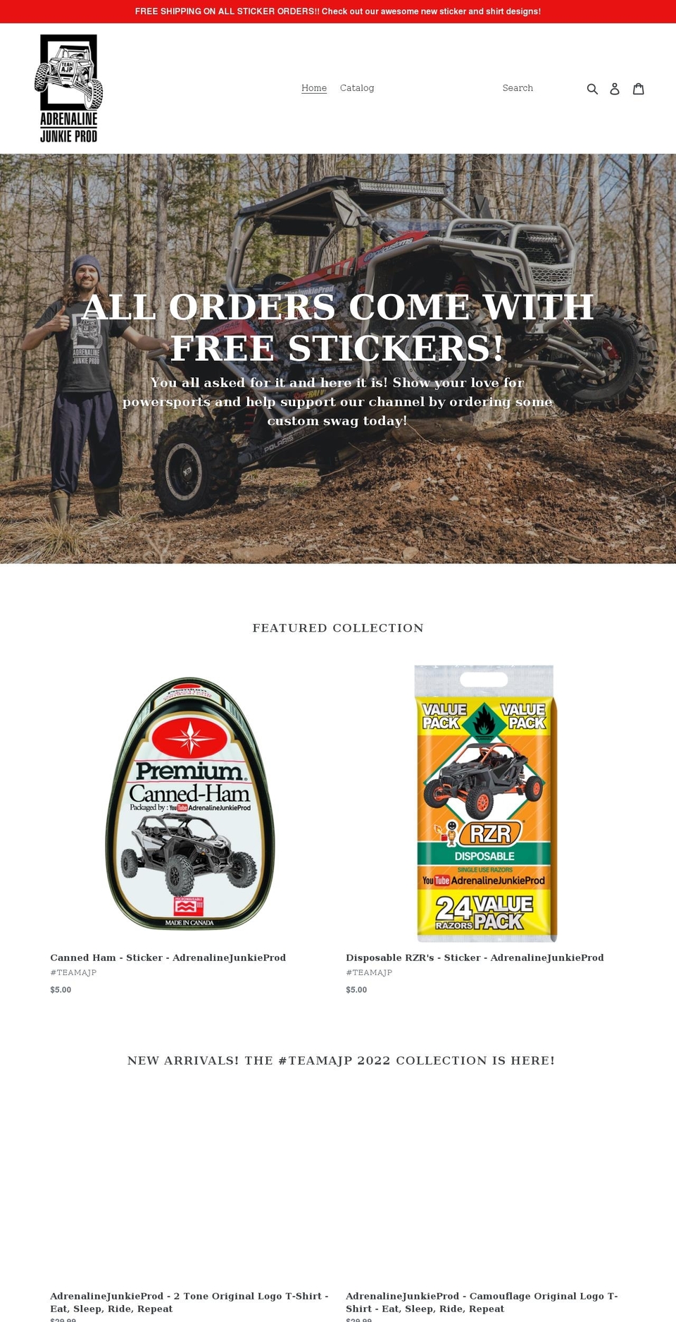 teamajp.myshopify.com shopify website screenshot