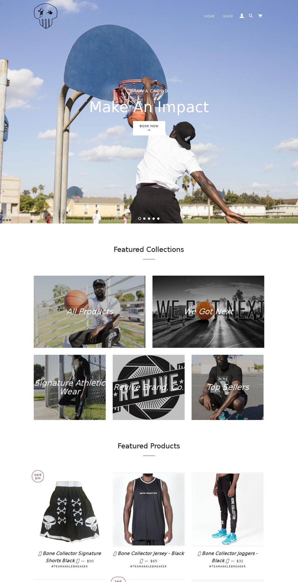 teamanklebreakers.com shopify website screenshot