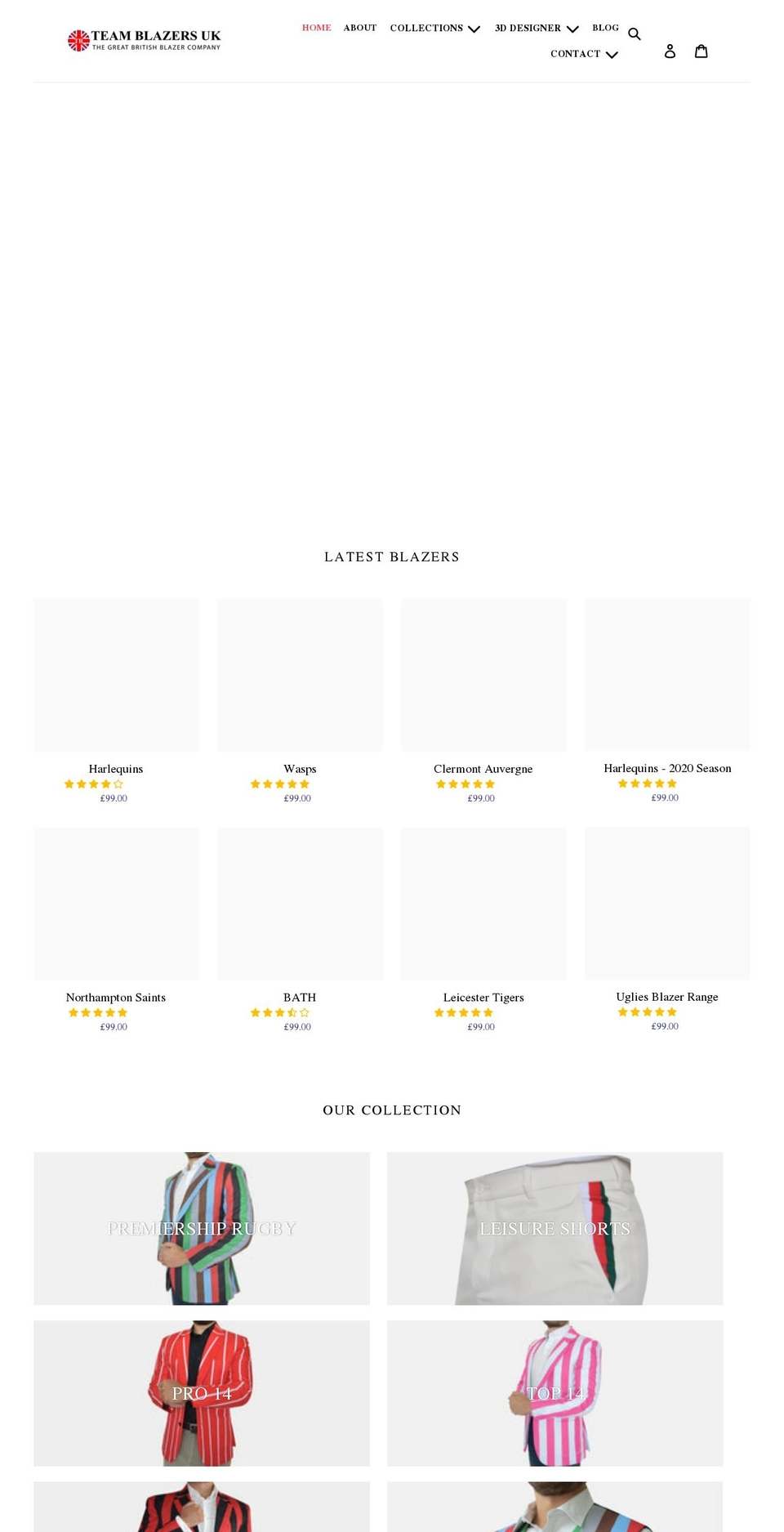 teamblazers.co.uk shopify website screenshot