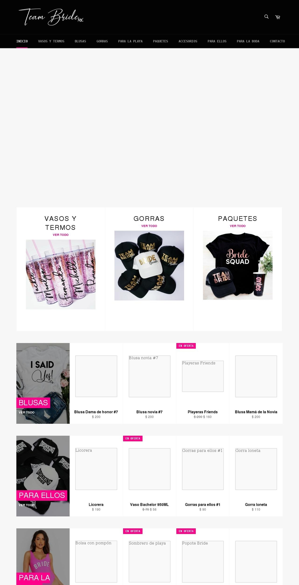 teambridemx.com shopify website screenshot