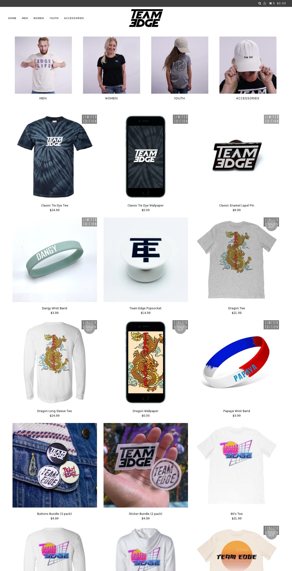 teamedge.store shopify website screenshot