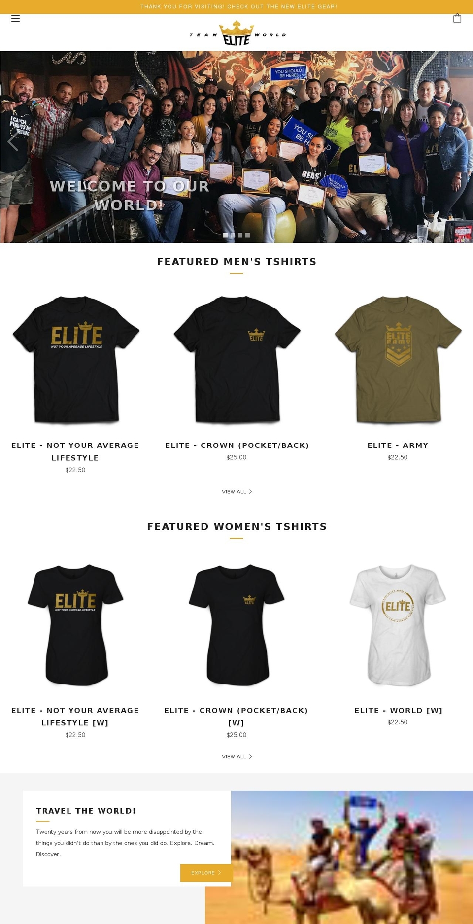 teameliteworld.com shopify website screenshot