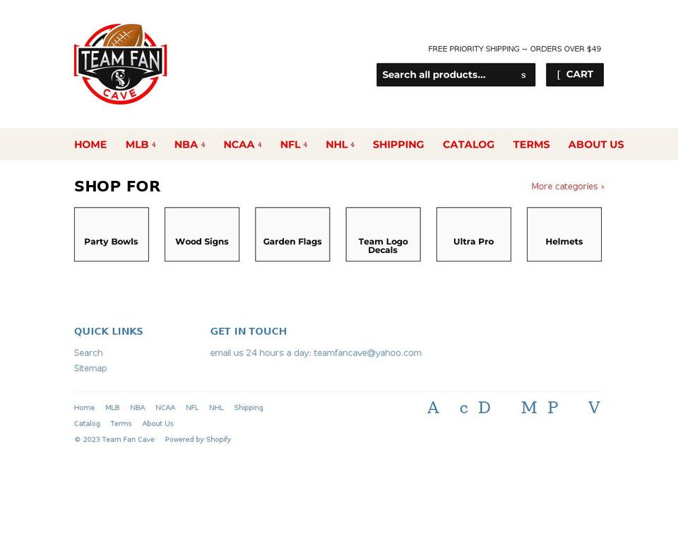 teamfancave.myshopify.com shopify website screenshot