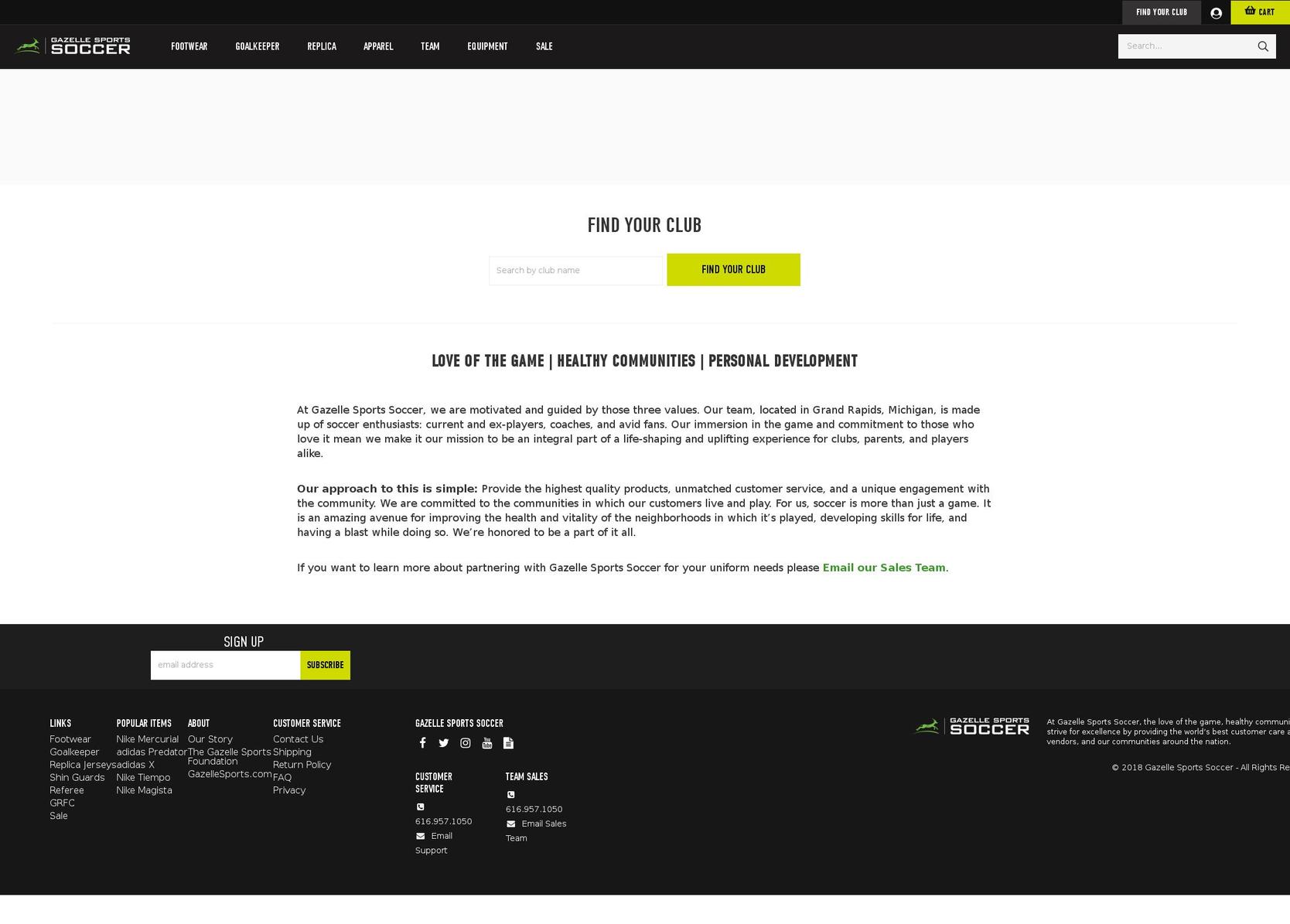 Gazelle Soccer 1.0.1 Shopify theme site example teamgazelle.com