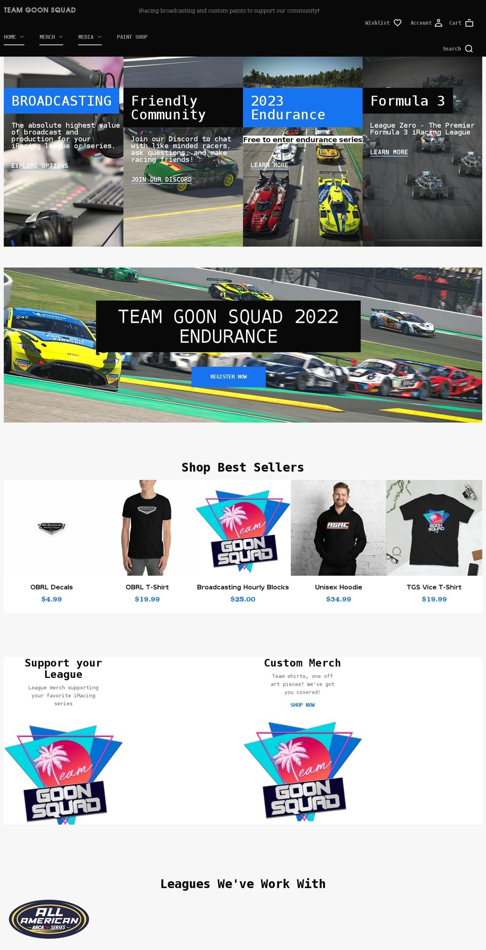 Sports Shopify theme site example teamgoonsquad.com