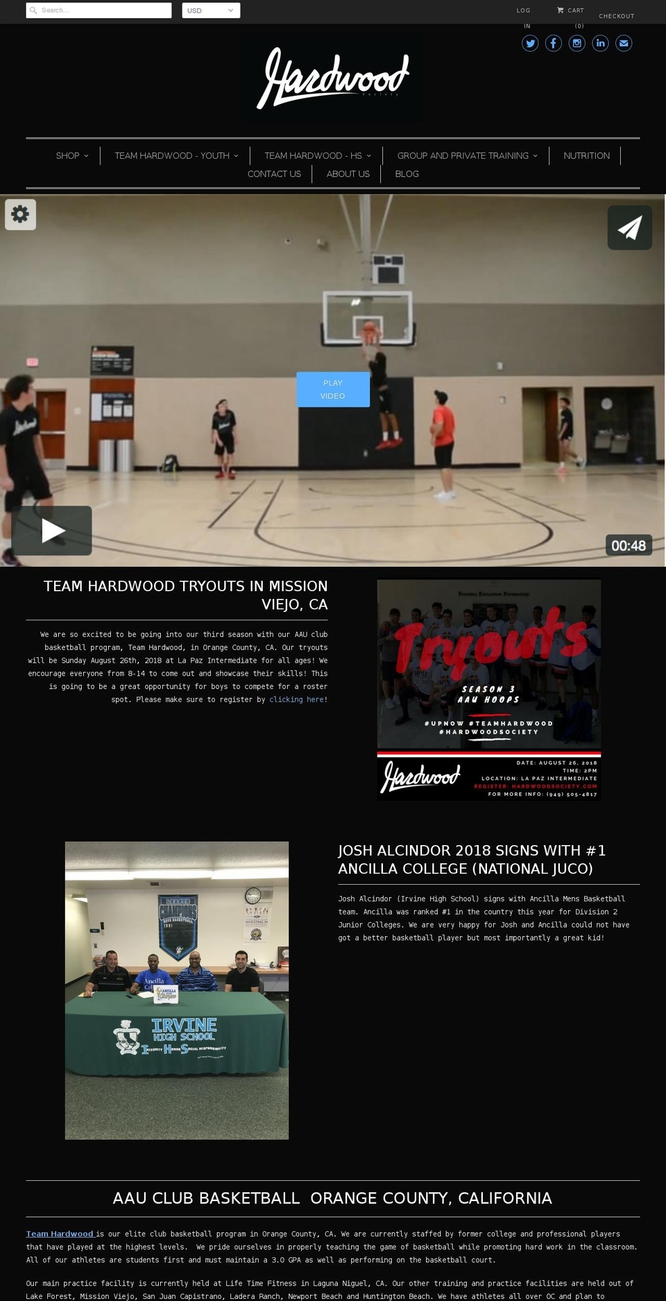 teamhardwood.com — Shopify storefront screenshot