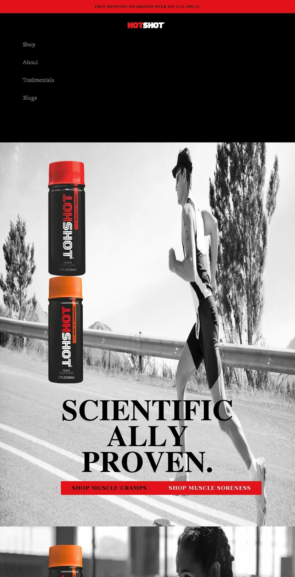 teamhotshot.com shopify website screenshot