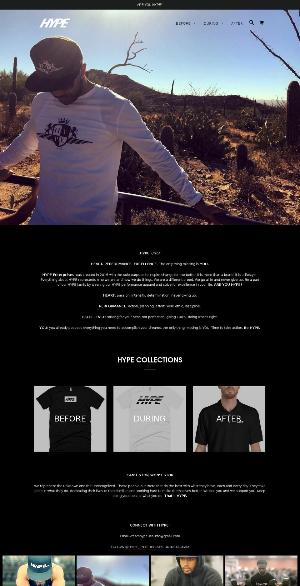 teamhypeusa.com — Shopify storefront screenshot