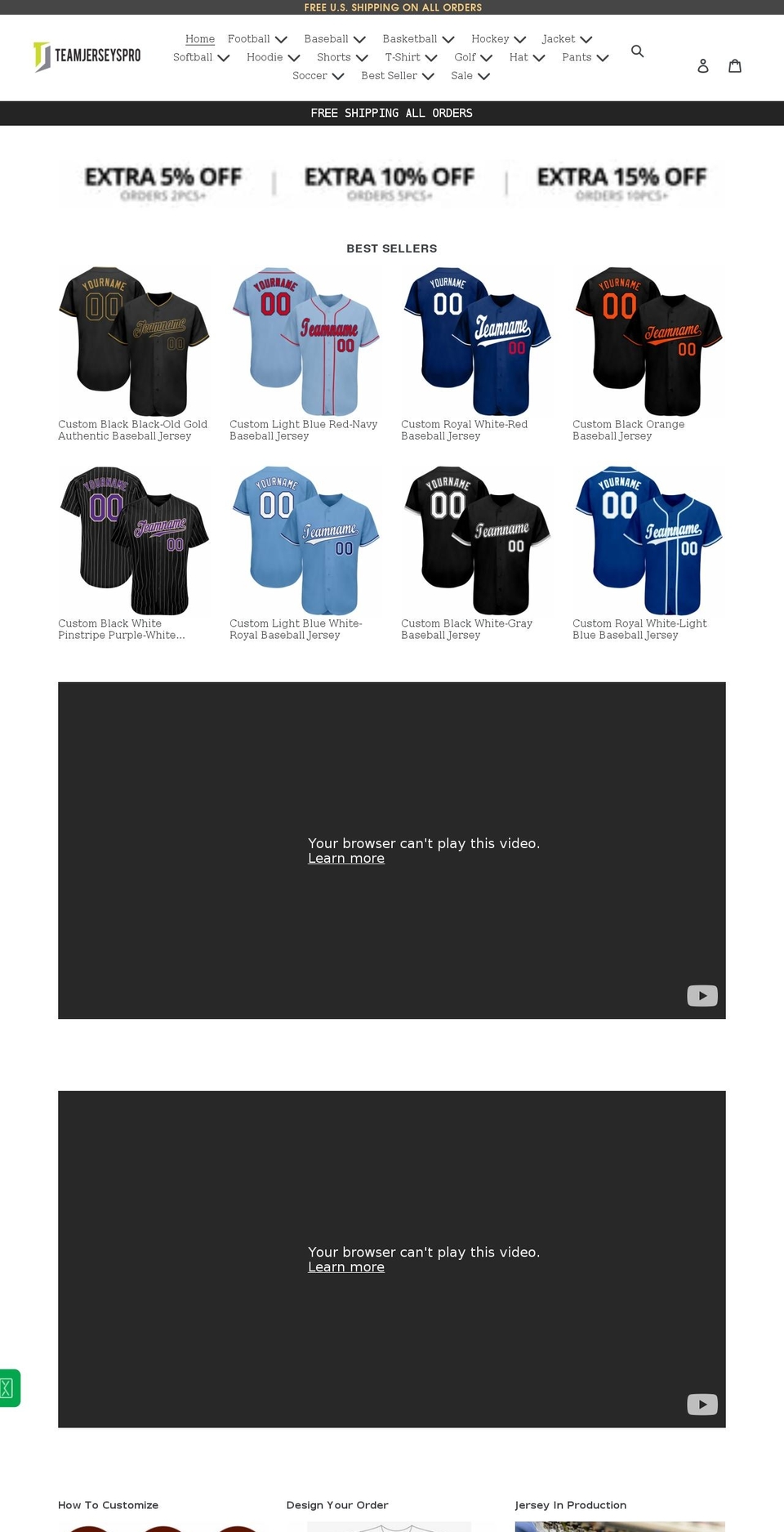 teamjerseyspro.com shopify website screenshot