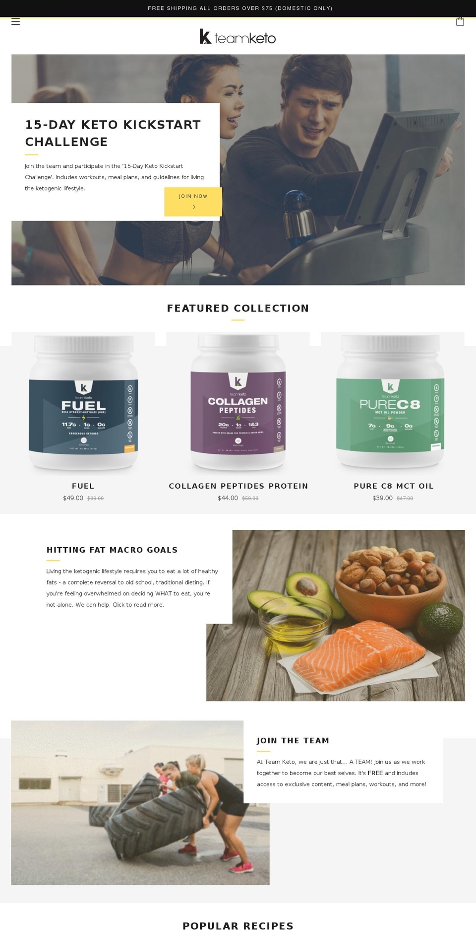 teamketo.com shopify website screenshot