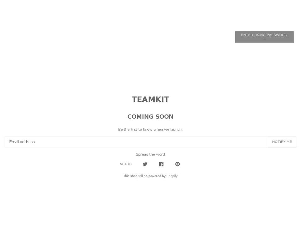 teamkitbrand.com — Shopify storefront screenshot
