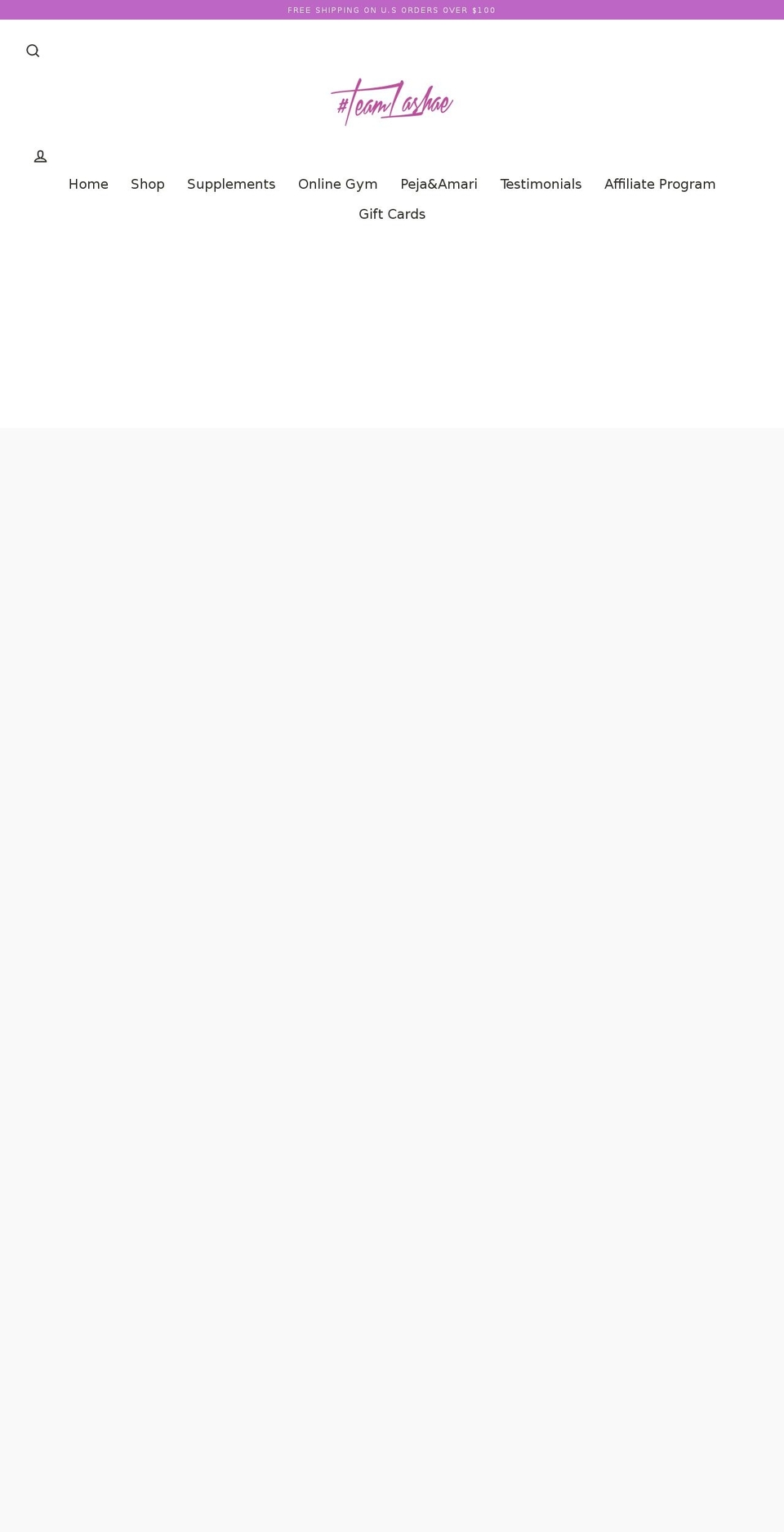teamlashae.com — Shopify storefront screenshot