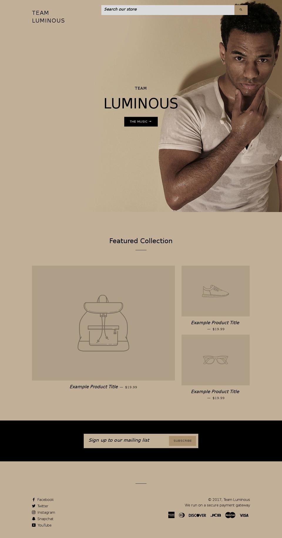 teamluminous.com shopify website screenshot
