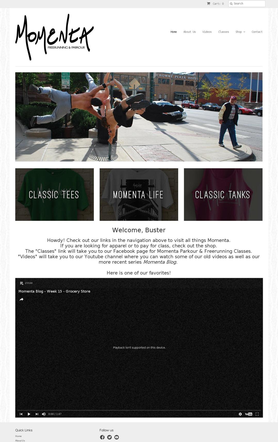 teammomenta.com shopify website screenshot