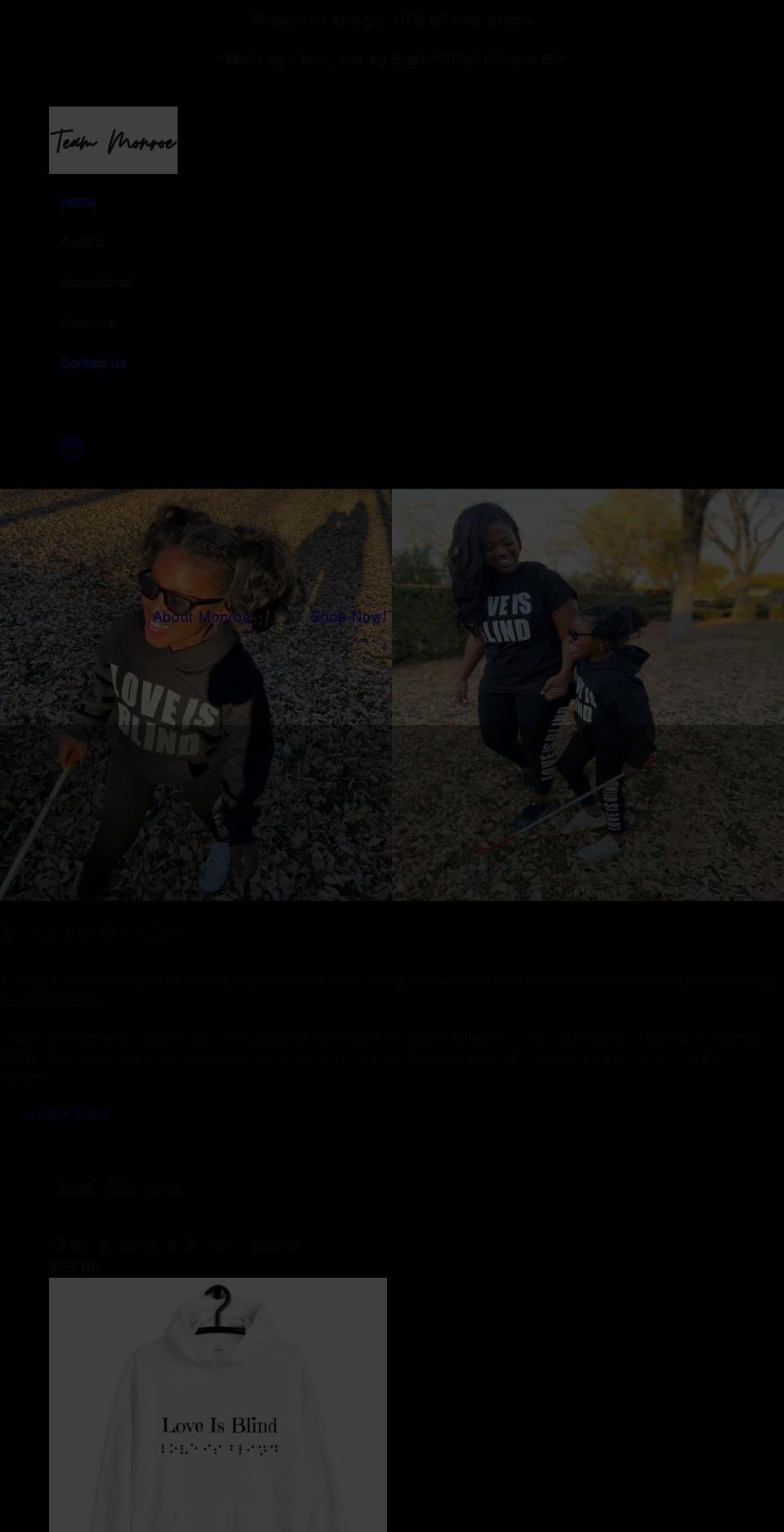 teammonroe.org shopify website screenshot